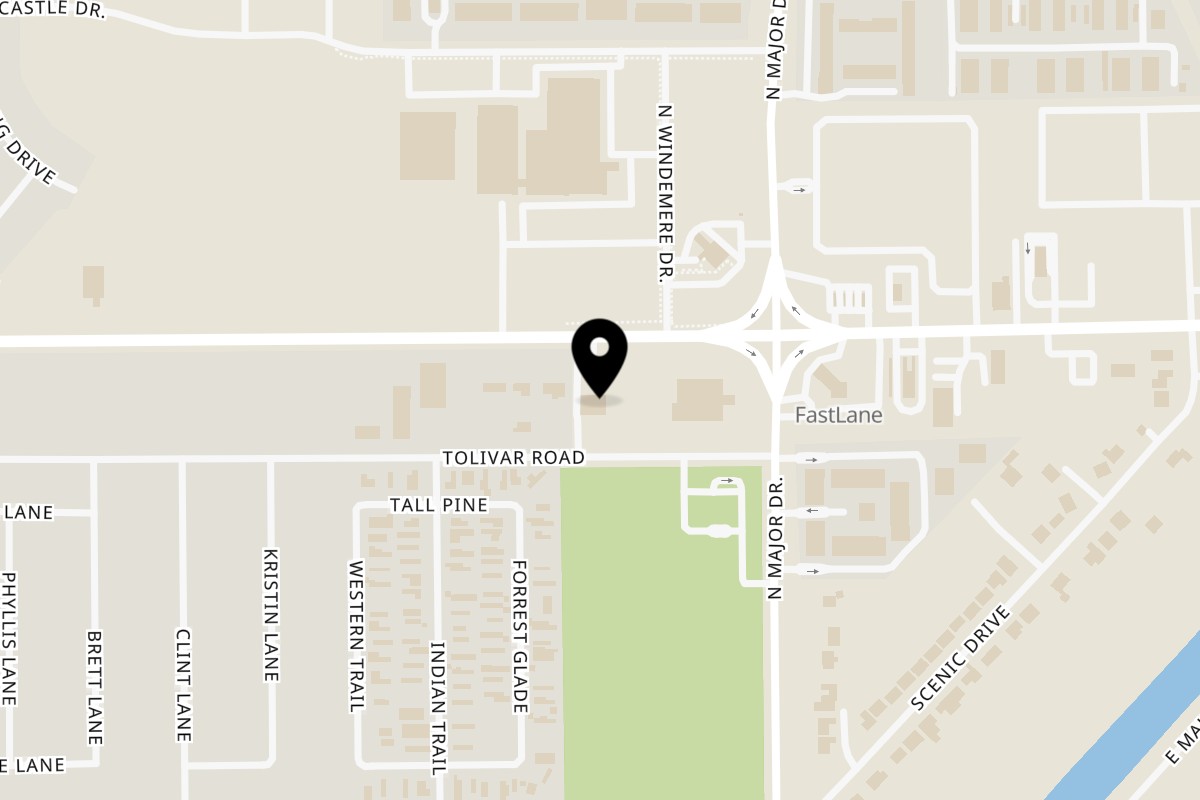 Map showing the location of K Asian Kitchen on 7525 TX-105 Ste 3 in Beaumont